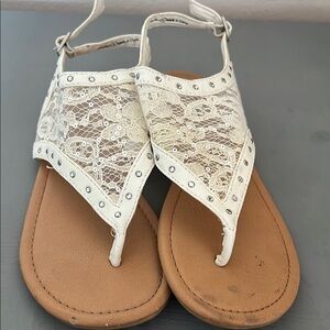 Elegant White Lace Sandals